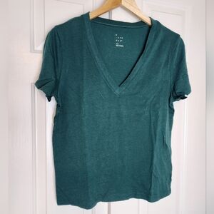 A New Day Deep Teal Women's V-Neck Tee Size S  NWT